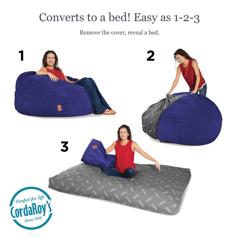 CordaRoy s Corduroy Convertible Bean Bag Chair Reviews Wayfair